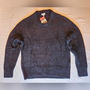 Bleu Gray Brand Fuzzy Eyelash Knit Black Women's Sweater, Medium, NWT
